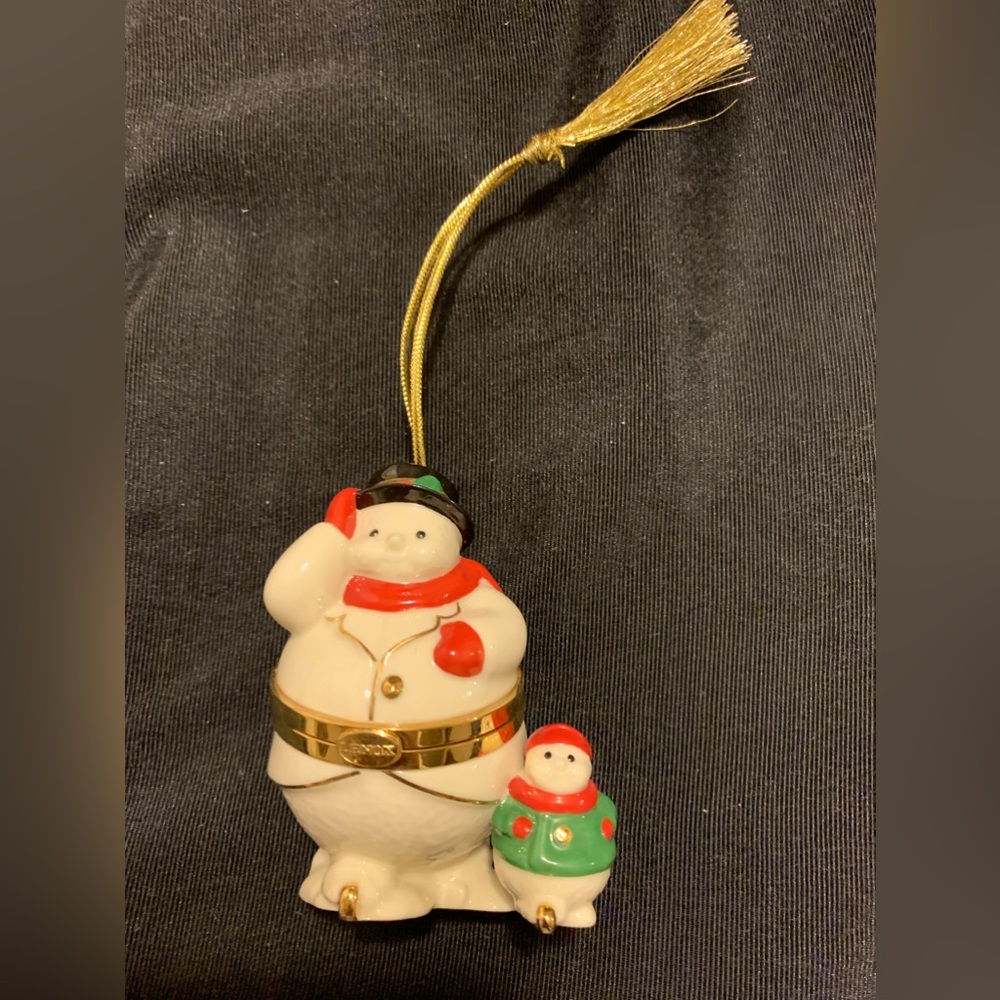 Lenox Snow Man trinket‎ Ornament Discontinued